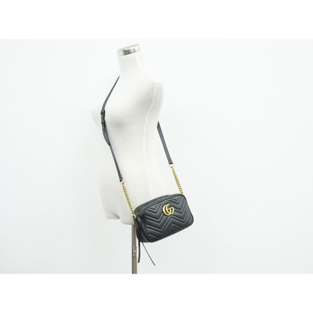 Gucci Gg Marmont Black Leather Shoulder Bag (Pre-Owned) - Picture 7 of 12